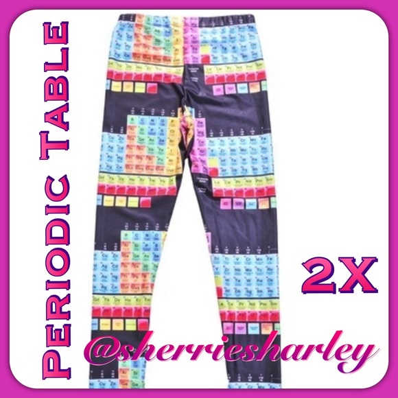 ➕Plus Size 2X Periodic Table Workout Pants 💜 EUC - Picture 5 of 7